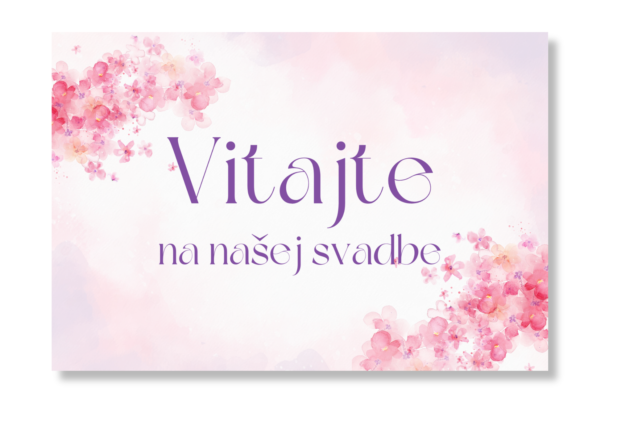 Personal Uvítacia tabuľa - Ružové kvetiny