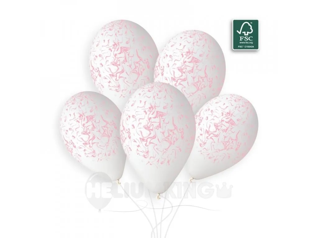 E-shop Svet balonku Balón - Mramor ružový 33 cm 50 ks