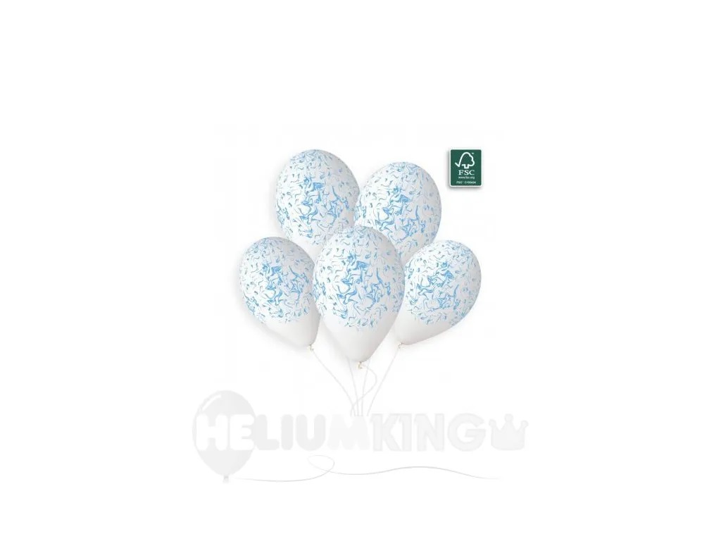 E-shop Svet balonku Balón - Mramor modrý 33 cm 50 ks