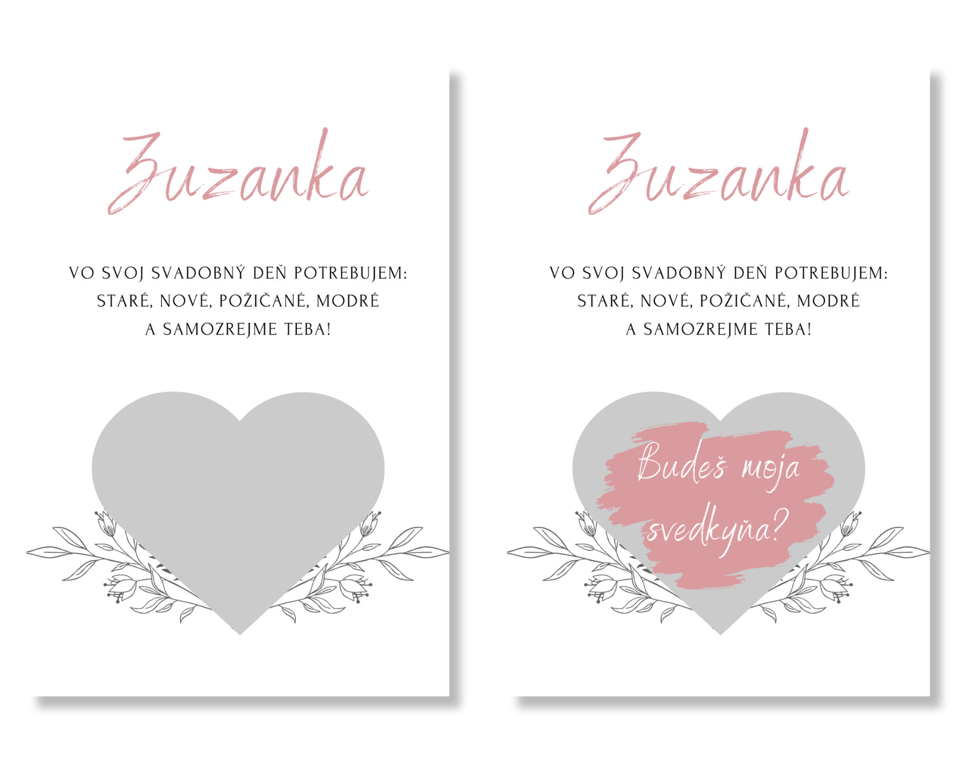 Personal Stierací žreb pre svedkyňu  - Minimalist Floral Farba: Strieborná