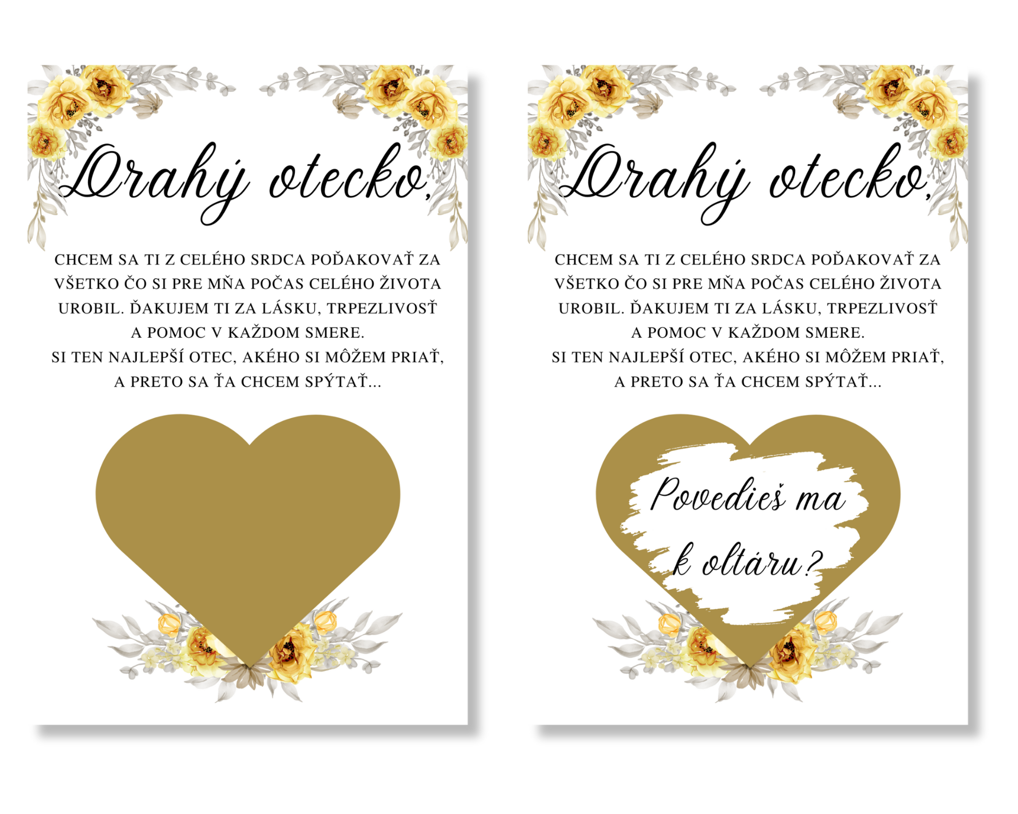 Personal Stierací žreb Povedieš ma k oltáru ?  - Yellow Floral Farba: Strieborná
