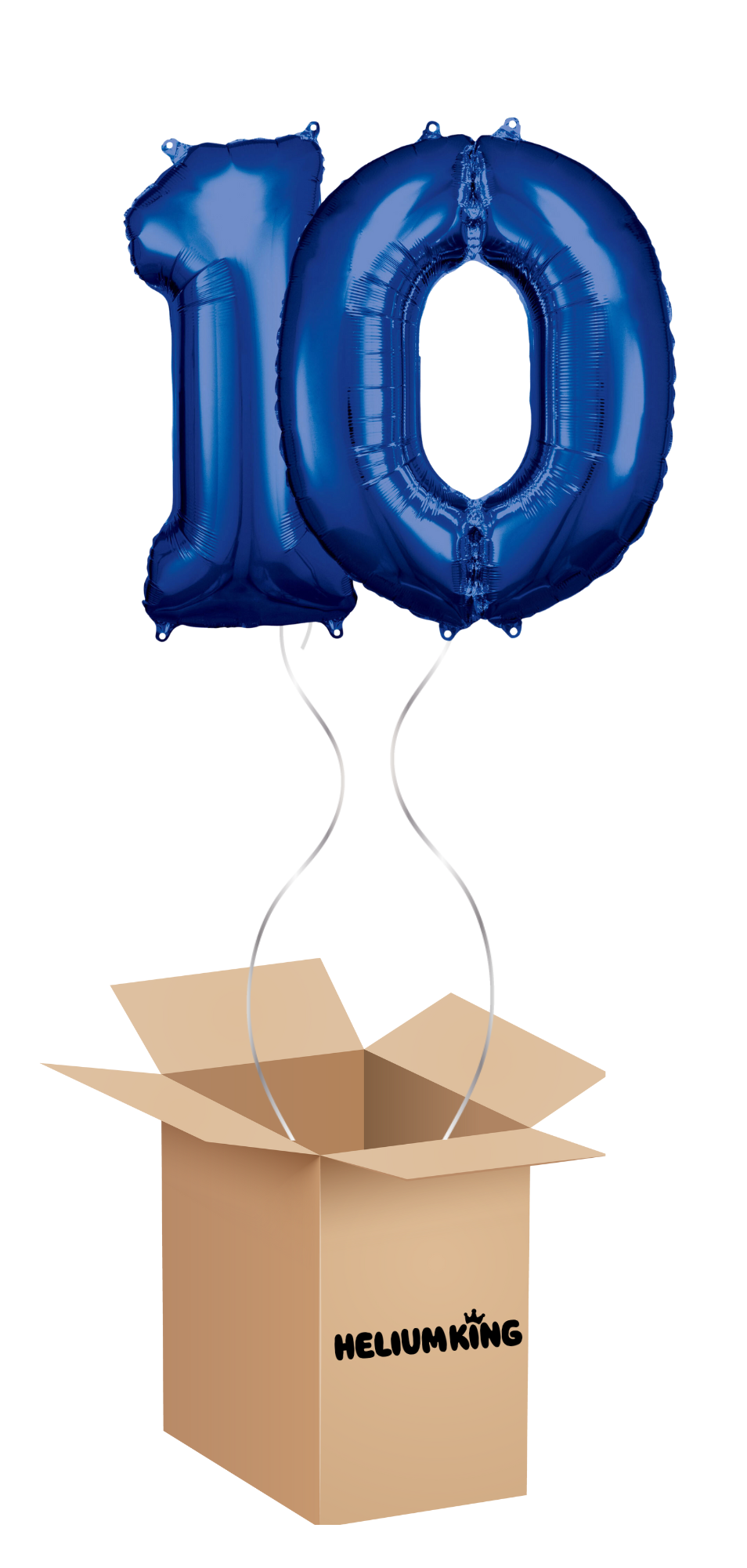 HeliumKing Balónový box - Narodeninové číslo 10 modré 86 cm