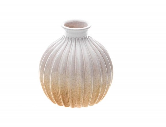 E-shop Chaks Keramická váza guľa - Biela 12 x 13 cm