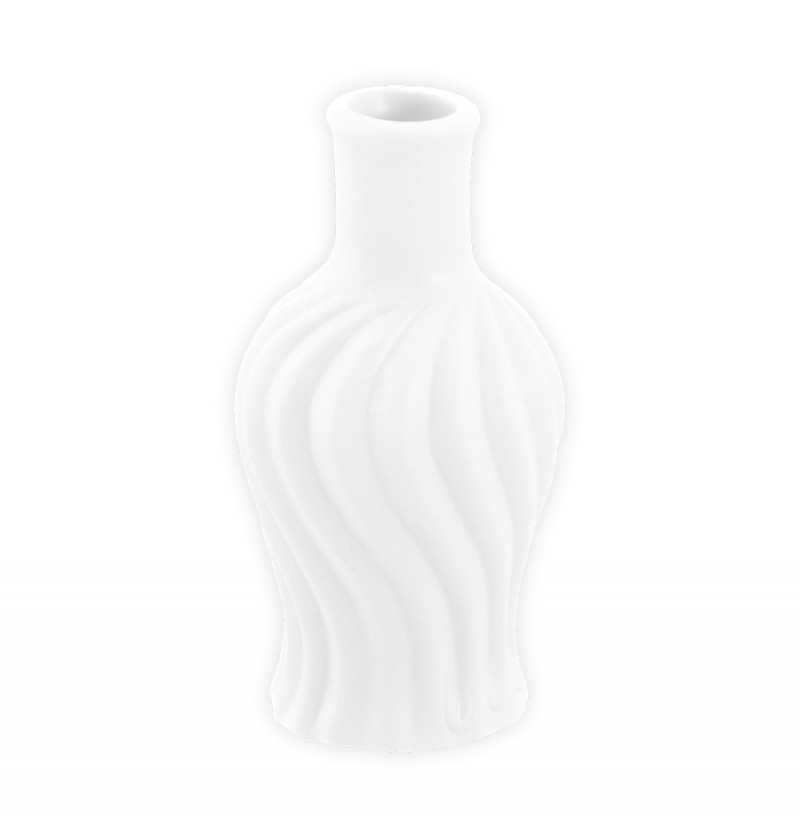 Chaks Mini keramická váza twist - Biela 4,5 x 8,5 cm