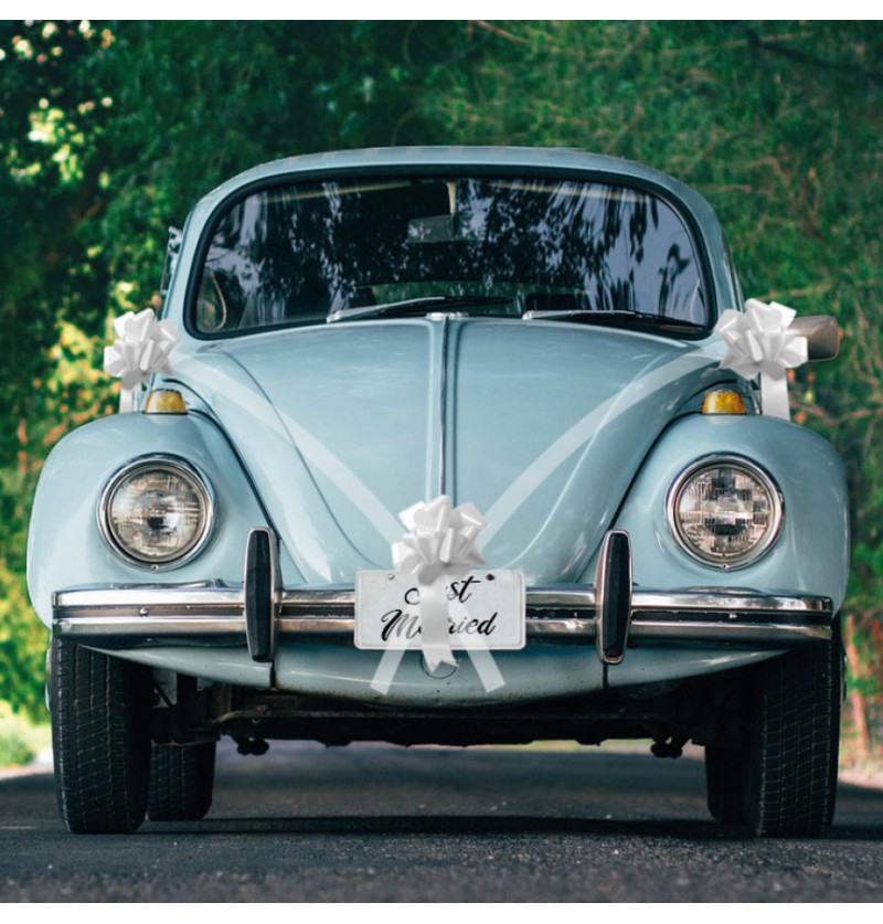 E-shop Chaks Dekorácia na auto s mašľami - White