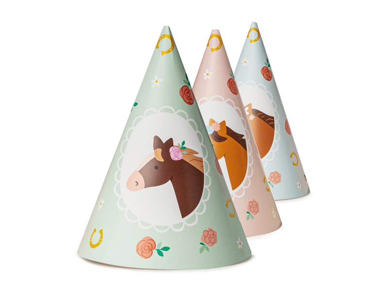 PartyDeco Párty klobúčiky Koník 6 ks