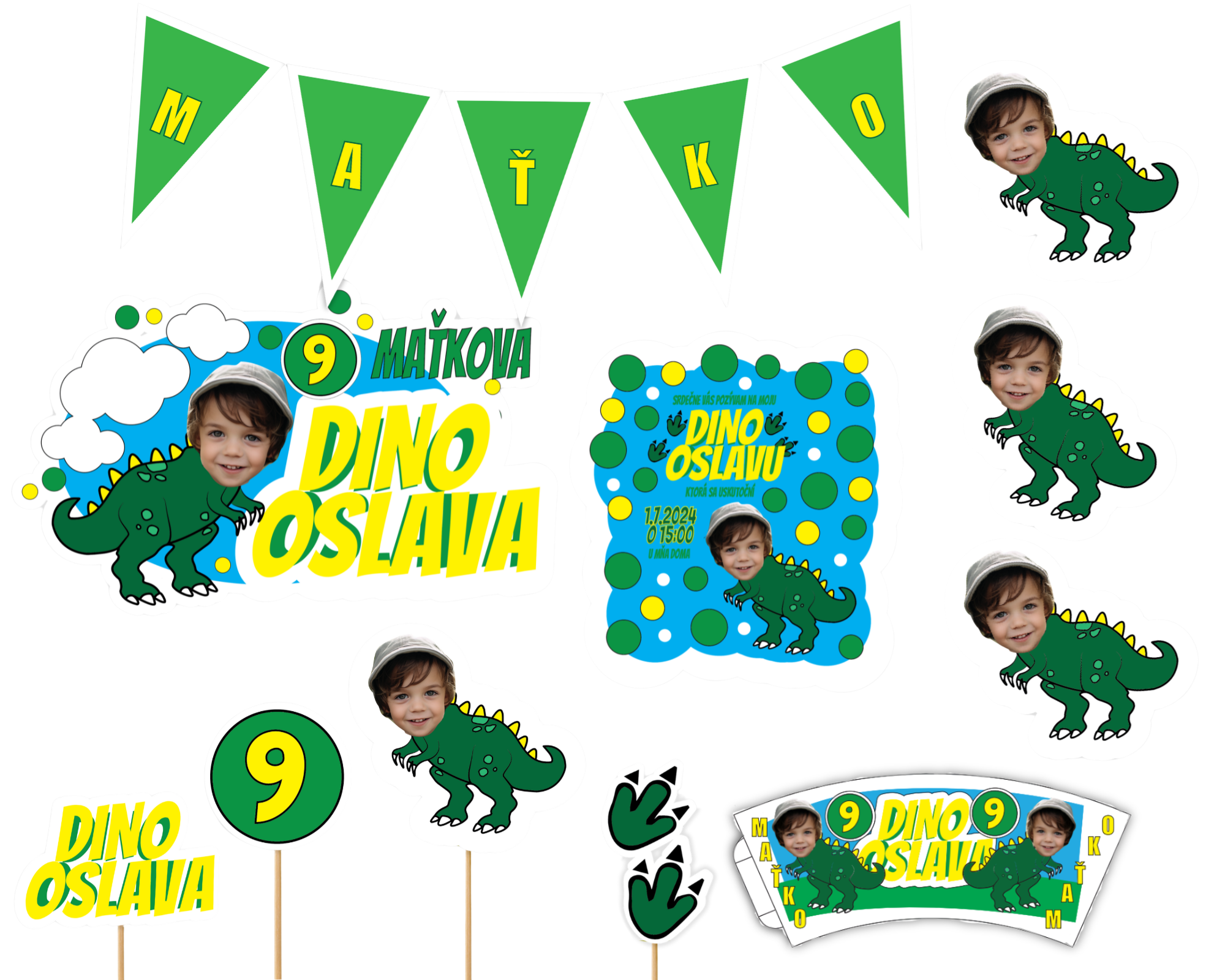 Personal Personalizovaný narodeninový set - Dinosaury