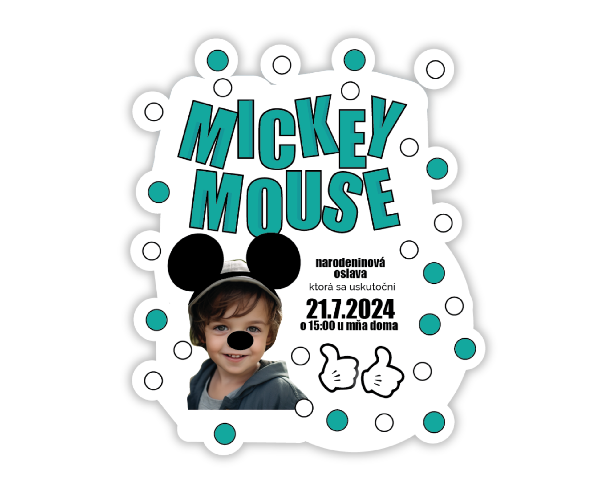 Personal Personalizované pozvánky 6 ks - Mickey Mouse