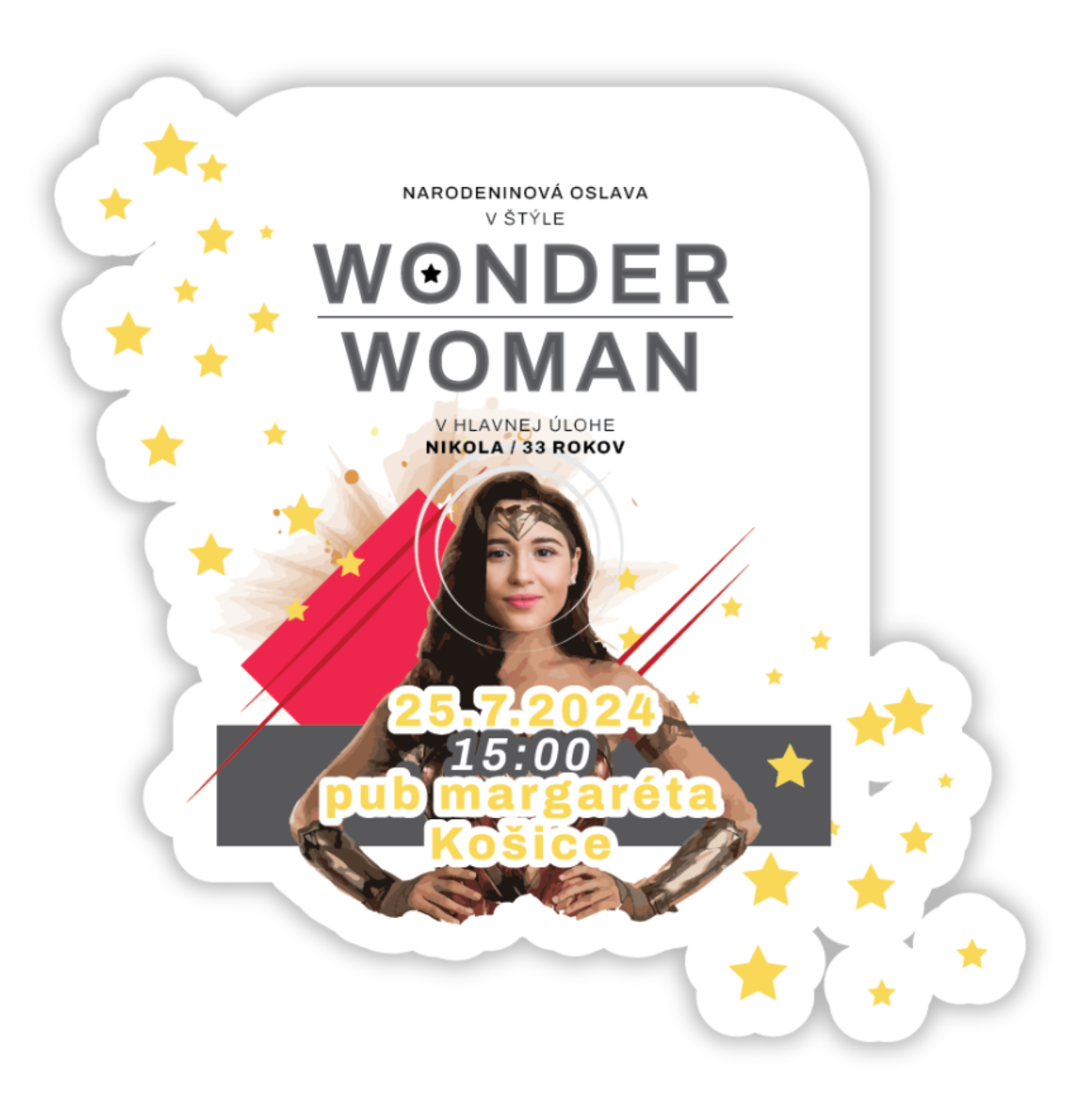 Personal Personalizované pozvánky 6 ks - Wonder Woman