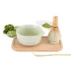 Matcha sada s keramickou miskou a bambusovou metličkou