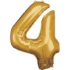 Balónik fóliový narodeninové číslo 4 zlatý 86cm