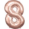 Balónik fóliový narodeninové číslo 8 ružovo-zlatý 86 cm