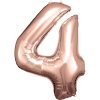 Balónik fóliový narodeninové číslo 4 ružovo-zlatý 86 cm