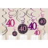 Dekorácia Víry 40. narodeniny - Trblietavá ružová