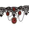Choker s rubínovou dekoráciou