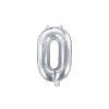 Fóliový balón Mini - Číslo 0 strieborný 35cm