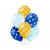 Sada latexových balónov - modré, žlté bodky 6 ks