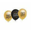 Latexové balóniky  číslo 30 - čierno zlaté 5 ks