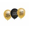 Latexové balóniky  číslo 40 - čierno zlaté 5 ks