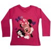 Dievčenské tričko s dlhým rukávom - Minnie Mouse tmavoružové