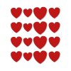 Cukrové zdobenie - Červené srdiečka mix 16 ks