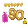 Hélium párty set na 80. narodeniny so zlatými balónmi