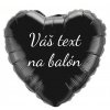 Fóliový balón s textom - Čierne srdce 45 cm