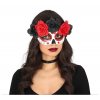 Maska s čierno-červenými kvietkami - Catrina
