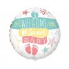 Fóliový balón - Welcome sweet baby, 48 cm