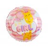 Fóliový balón - Baby girl, kruh 45 cm