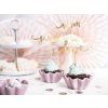 Ozdoby na cupcakes - Zlaté nápisy 6 ks