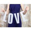 Banner strieborný - Love