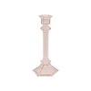 pink glass taper candleholder 10 5cm x 10 5cm x 24 5cm