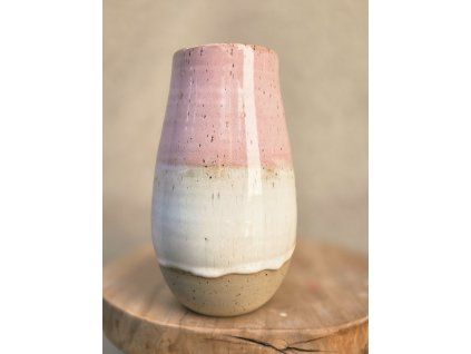 váza růžovo bílá