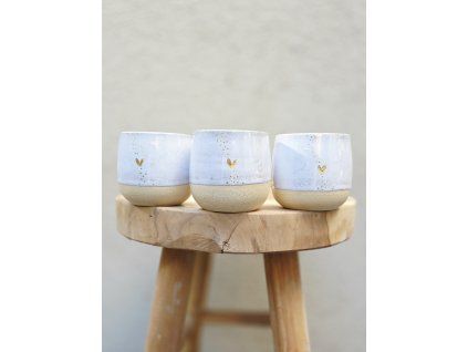 cappuccinno blede modre zdobené zlatem