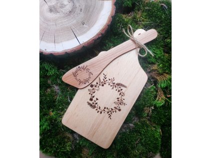 Set prkénko a vařečka - květiny