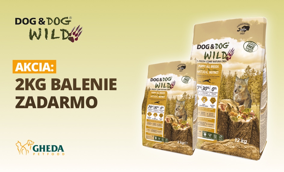 2kg balenie granúl Dog & Dog Wild zadarmo