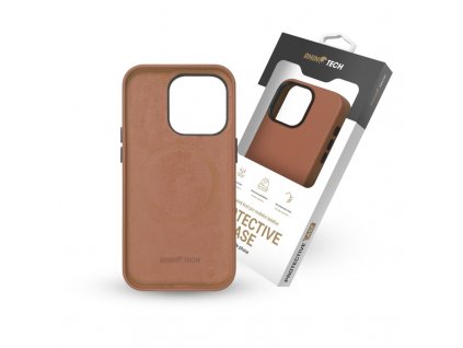 rhinotech pu leather case with magsafe for iphone 14 pro brown