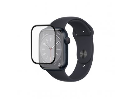 coteetci 4d black rim full glue glass for apple watch 8 41mm