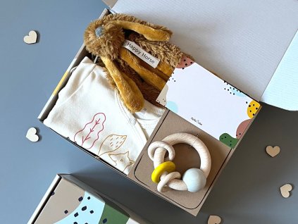 Dárková krabička pro novorozence MINI MUSTARD