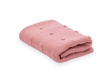 Bavlněná deka pro miminko BimBla Dots, Old pink