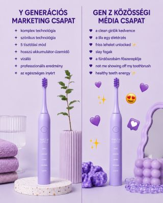 Az Y generáció a funkciót veszi meg. A Z generáció a hangulatot. ✨ Szerencsére a szónikus fogkefénk mindkettőt hozza. 💜...