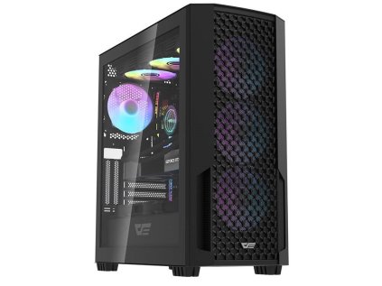 Počítačová skříň darkFlash DF2100 + 4 ventilátory ARGB (černá)
