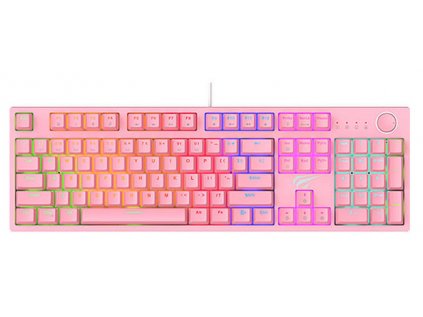 cze pl Mechanicka herni klavesnice Havit KB871L RGB ruzova 24675 4