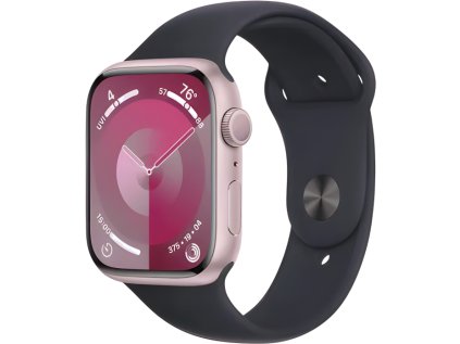 apple watch 9 gps 41mm pink aluminum black sport band