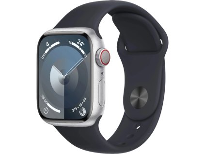 apple watch 8 gps cellular 41mm silver aluminum black sport band