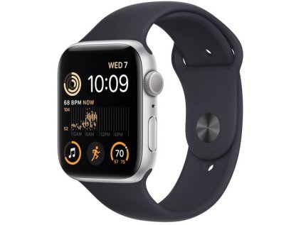 Apple Watch SE 2 44mm Silver - Black Sport Band