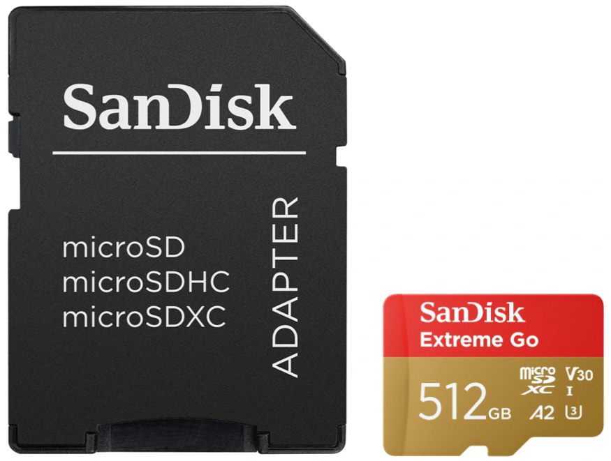 SanDisk microSDXC 512GB Extreme Go + SD adapter