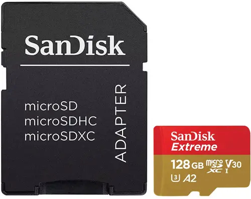 SanDisk microSDXC 128GB Extreme A2 + SD adapter
