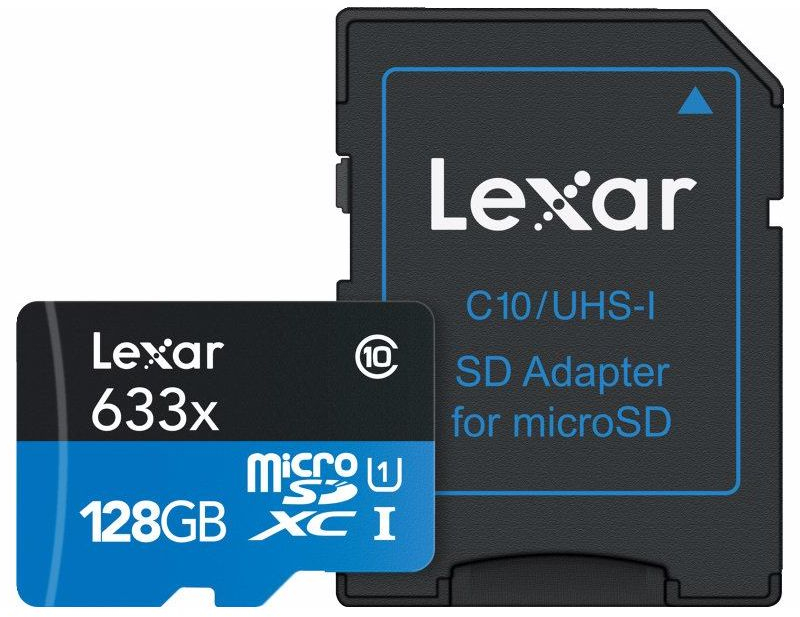 Lexar microSDXC 633x 128GB + SD adapter